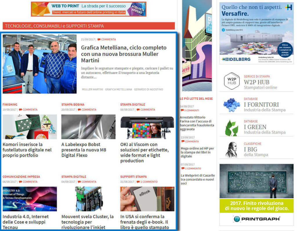 Notizie in Homepage